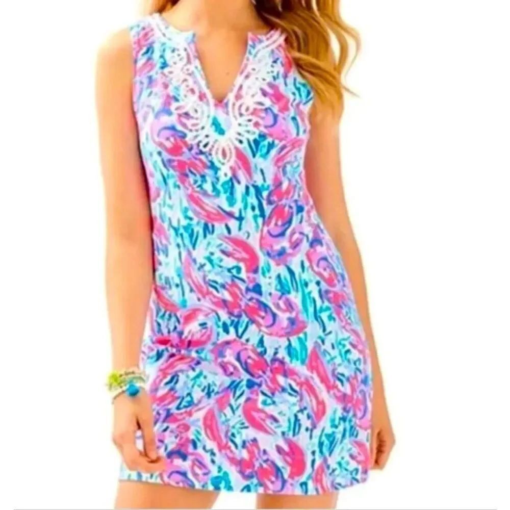 Lilly PulitzerโHarper shift dress cosmic coral lobster size small
